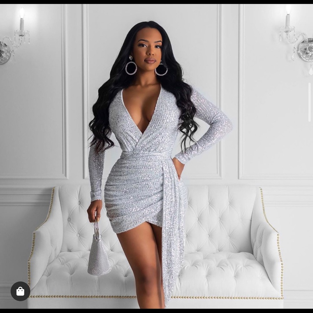 Silver glitter dress